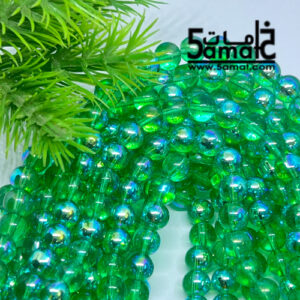 فرع دبل خرز مرمر دبل زجاج أخضر مصدف –  مقاس 8- في حدود 100 حبه