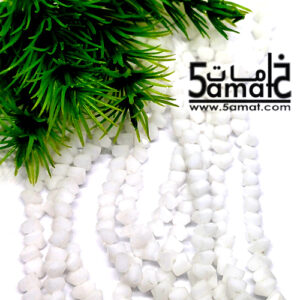 فرع كريستال كسر وحدات مثلث مقاس 6 Triangle crystal beads -أبيض ناصع مط – الفرع 35سم بالتقريب