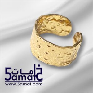 خاتم ذهبي موديل كبير ستانلس مقاوم للصدأ- فري سايز