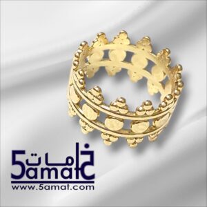 خاتم ذهبي موديل كبير ستانلس مقاوم للصدأ-  مقاس 17
