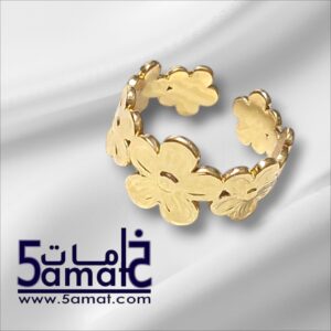 خاتم ذهبي موديل كبير ستانلس مقاوم للصدأ- فري سايز