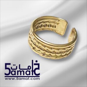 خاتم ذهبي موديل كبير ستانلس مقاوم للصدأ- فري سايز