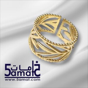 خاتم ذهبي موديل كبير ستانلس مقاوم للصدأ- فري سايز