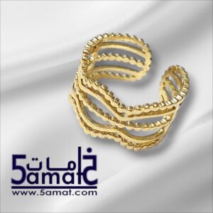 خاتم ذهبي موديل كبير ستانلس مقاوم للصدأ- فري سايز