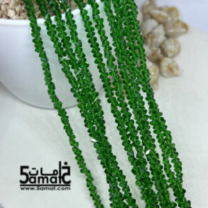 فرع كريستال كسر وحدات مثلث مقاس 4- Triangle crystal beads – أخضر – الفرع 28 سم بالتقريب