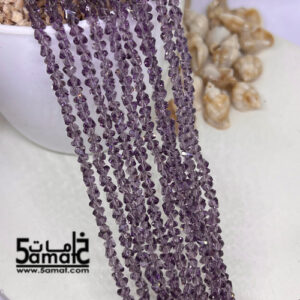 فرع كريستال كسر وحدات مثلث مقاس 4- Triangle crystal beads – باذنجان- الفرع 28 سم بالتقريب
