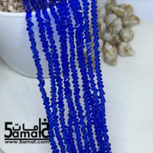 فرع كريستال كسر وحدات مثلث مقاس 4- Triangle crystal beads – أزرق غامق – الفرع 28 سم بالتقريب