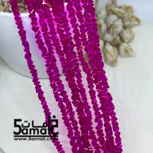 فرع كريستال كسر وحدات مثلث مقاس 4- Triangle crystal beads – فوشيا – الفرع 28 سم بالتقريب