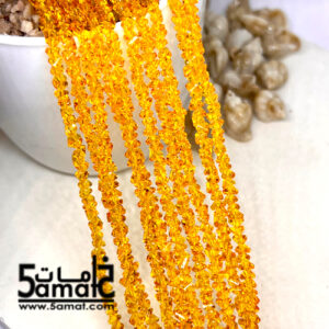 فرع كريستال كسر وحدات مثلث مقاس 4- Triangle crystal beads – مشمشي – الفرع 28 سم بالتقريب