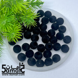 خرز قطيفه -مخملى – Velvet Round Ball Beads -مقاس 10-  لون أسود- 20 جرام