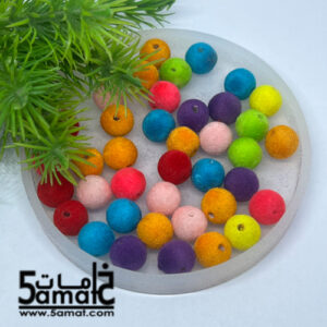 خرز قطيفه -مخملى – Velvet Round Ball Beads -مقاس 10- ألوان ميكس- 20 جرام