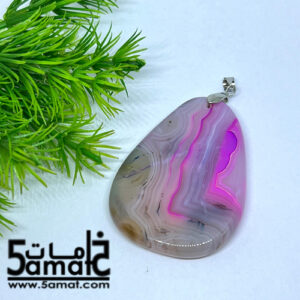 دلايه عقيق مصقول غير متكرره  بتعليقه معدن – كود AA