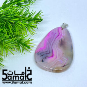 دلايه عقيق مصقول غير متكرره  بتعليقه معدن – كود AA