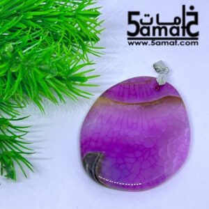 دلايه عقيق مصقول غير متكرره  بتعليقه معدن – كود BB