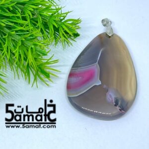 دلايه عقيق مصقول غير متكرره  بتعليقه معدن – كود DD