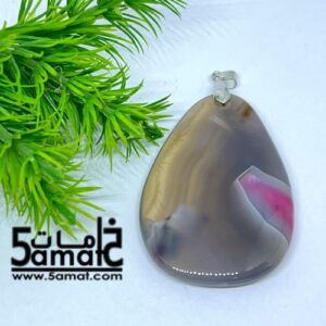 دلايه عقيق مصقول غير متكرره  بتعليقه معدن – كود DD