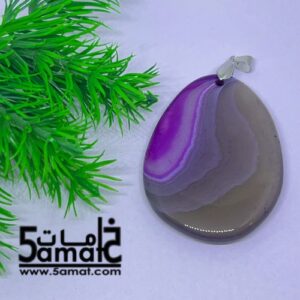 دلايه عقيق مصقول غير متكرره  بتعليقه معدن – كود DD