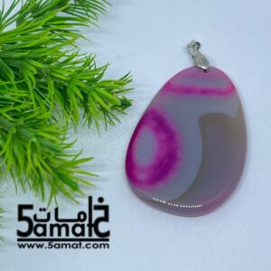 دلايه عقيق مصقول غير متكرره  بتعليقه معدن – كود DD