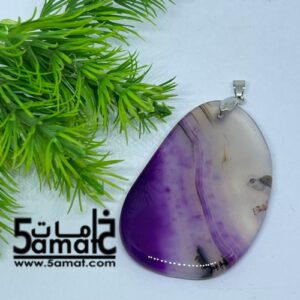 دلايه عقيق مصقول غير متكرره  بتعليقه معدن – كودFF