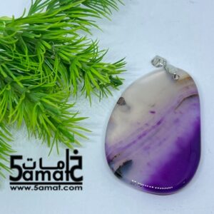دلايه عقيق مصقول غير متكرره  بتعليقه معدن – كودFF