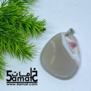 دلايه عقيق مصقول غير متكرره  بتعليقه معدن – كودFF