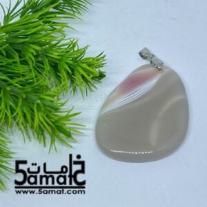 دلايه عقيق مصقول غير متكرره  بتعليقه معدن – كودFF