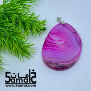 دلايه عقيق مصقول غير متكرره  بتعليقه معدن – كود GG