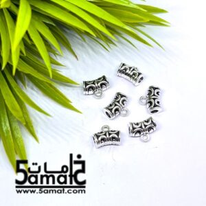 6 حامل دلايه متوسط مقاس 6 فضي
