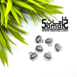 6 حامل دلايه باريل برسم ورده فضي مقاس 7