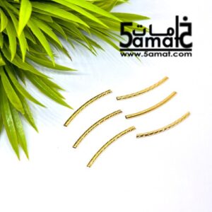 6 تيوب رفيع طويل ذهبي لامع قطر 1.7 مم