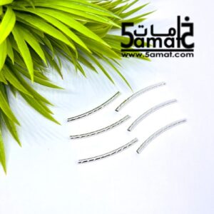 6 تيوب رفيع طويل فضي لامع قطر 1.7 مم