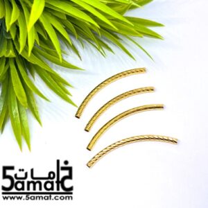 4 تيوب رفيع طويل ذهبي لامع قطر 2.7 مم