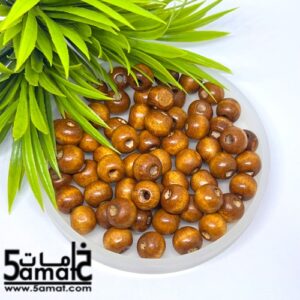 خرز خشب مقاس 10 – بني فاتح – 20 جرام