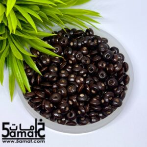 خرز فواصل مبططه خشب مقاس 8 – بني غامق – 20 جرام