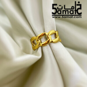 خاتم  ستانلس ذهبي – فري سايز – قابل للتوسيع –  مقاوم للصدأ