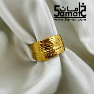 خاتم ستانلس ذهبي – فري سايز – قابل للتوسيع – مقاوم للصدأ
