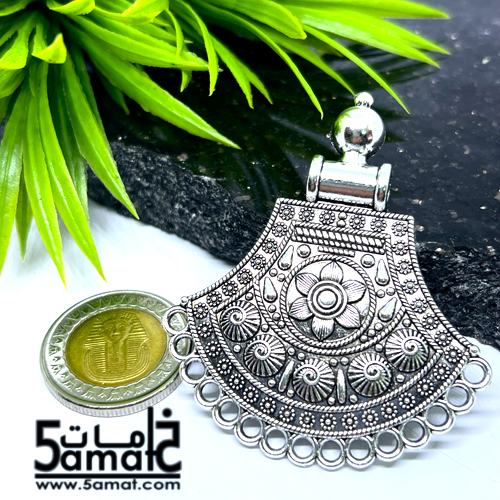 دلايه كبيره بالحلقات فضي كود A - الصورة 2