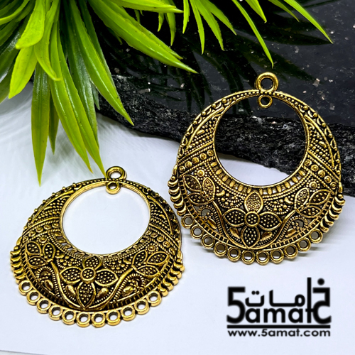 2 دلايه حلق ذهبي مزخرف