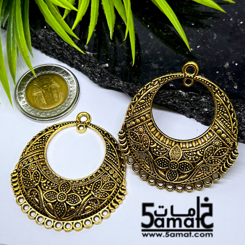 2 دلايه حلق ذهبي مزخرف - الصورة 3