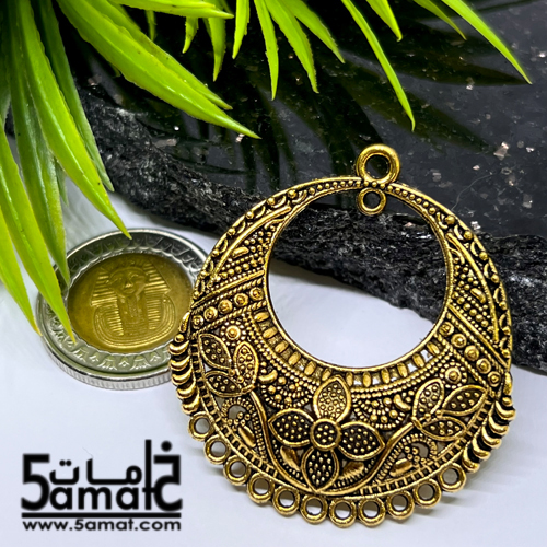 2 دلايه حلق ذهبي مزخرف - الصورة 2