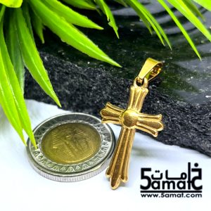 دلايه صليب ستانلس ذهبي