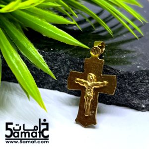 دلايه صليب ستانلس ذهبي