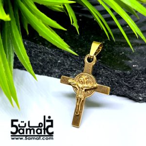 دلايه صليب ستانلس ذهبي