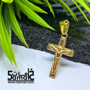 دلايه صليب ستانلس ذهبي