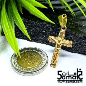 دلايه صليب ستانلس ذهبي