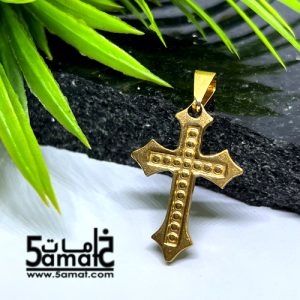 دلايه صليب ستانلس ذهبي