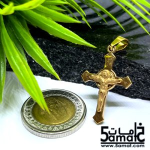 دلايه صليب ستانلس ذهبي