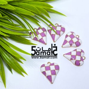 دلايه ملونه   -قلب كاروه ابيض في موف-  قطعه واحده