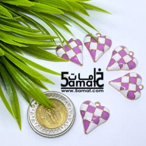 دلايه ملونه   -قلب كاروه ابيض في موف-  قطعه واحده