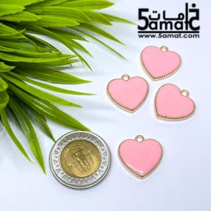 دلايه ملونه   -قلب ملون بينك –  قطعه واحده